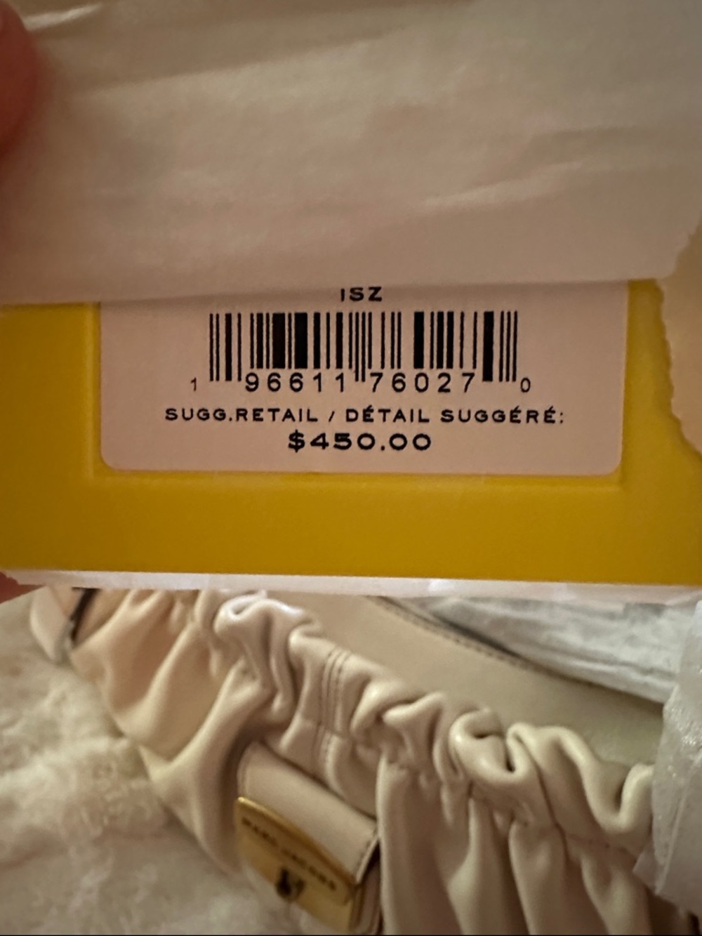 Marc Jacobs Cream Cristina satchel leather shoulder with Gold-Tone Logo - Picture 3 of 4